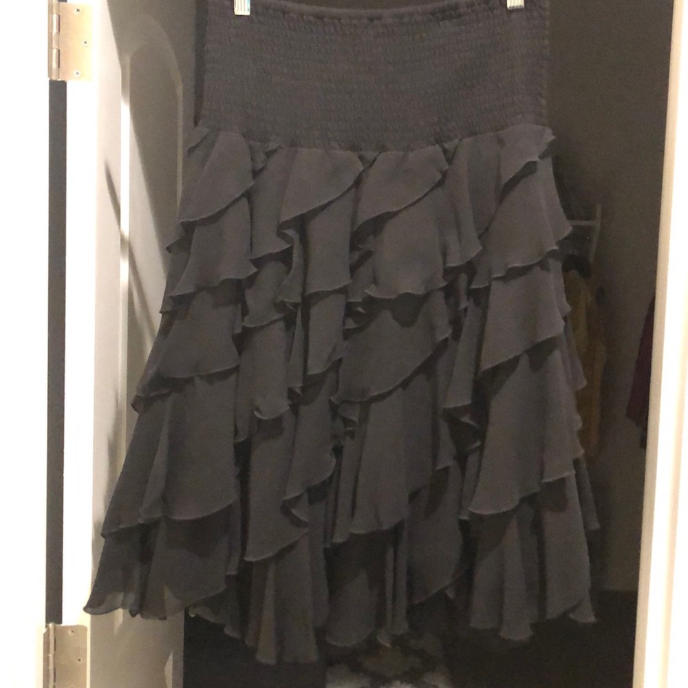 Black Ruffled Dress Skirt